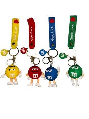 M&M'S Yellow, Red, Blue & Green Character Keychain Set